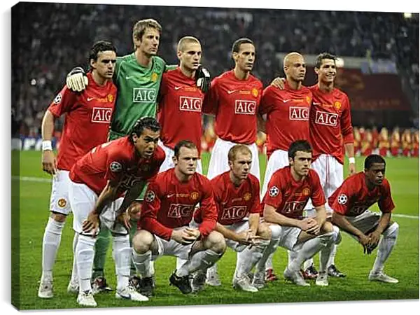 Постер на подрамнике - Фото перед матчем ФК Манчестер Юнайтед