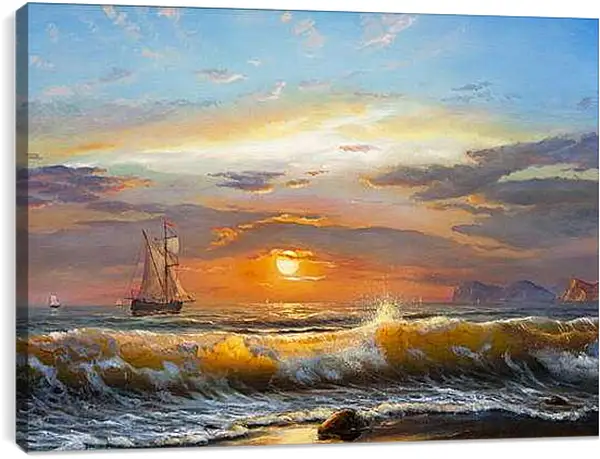 Постер на подрамнике - Вечер у берегов Санто Доминго