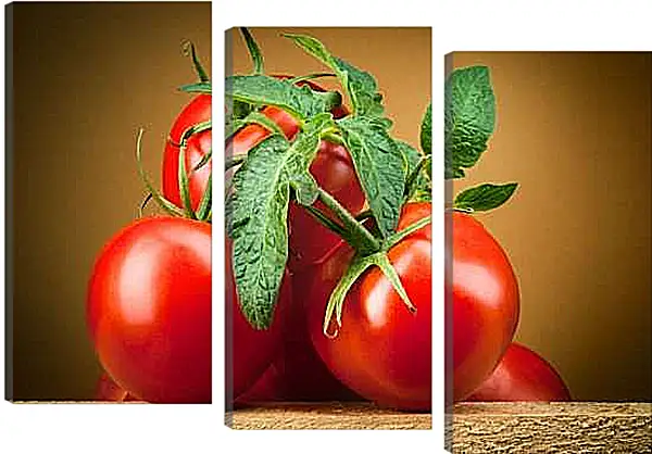 Модульная картина - Спелые помидоры. Сочные Томаты.