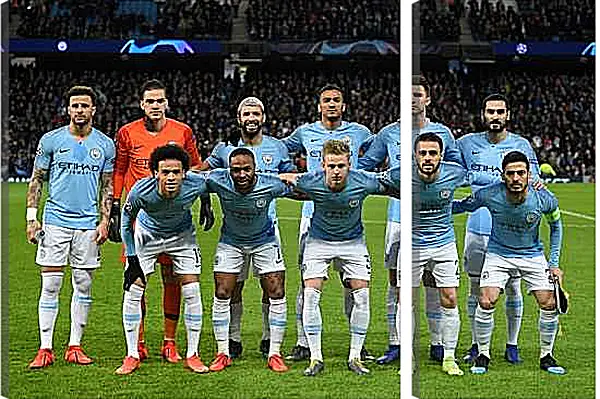 Модульная картина - Фото перед матчем. Манчестер Сити. Manchester City