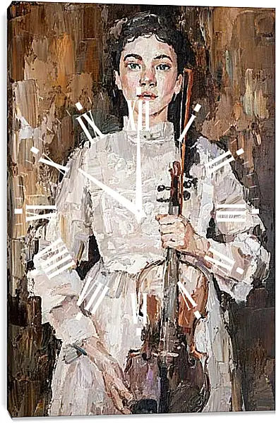 Часы картина - Девочка со скрипкой