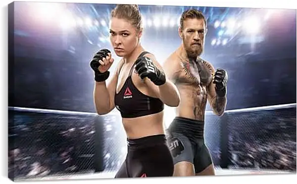 Постер на подрамнике - UFC. Ронда Роузи и Конор МакГрегор