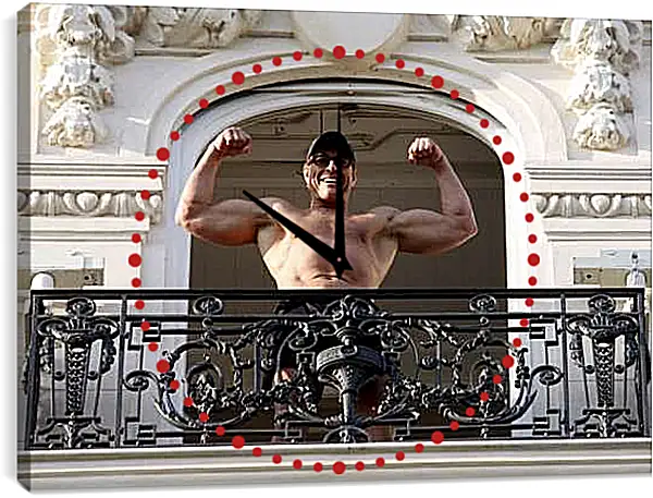 Часы картина - Жан-Клод Ван Дамм. Jean-Claude Van Damme