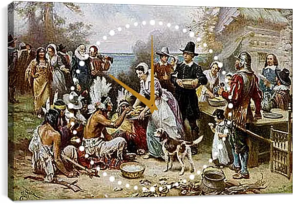 Часы картина - The First Thanksgiving. Жан-Леон Жером