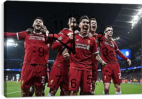 Часы картина - Празднование гола. Ливерпуль. Liverpool