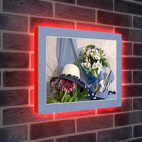 Лайтбокс световая панель - Про туфельки в белый горошек. Авторское фото. Фото-Арт.