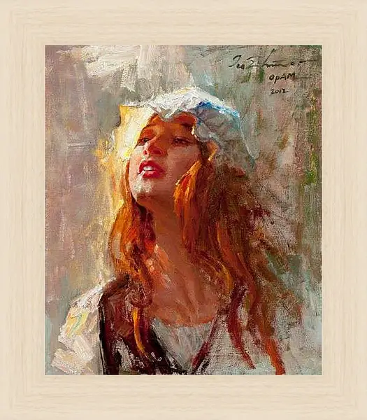 Картина в раме - Рыжие волосы