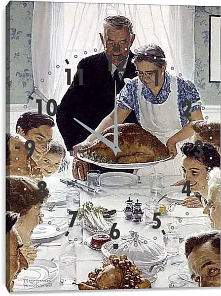 Часы картина - Свобода от нужды. Норман Роквелл