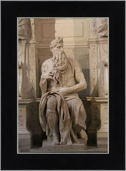 Картина в раме - Моисей. Микеланджело Караваджо