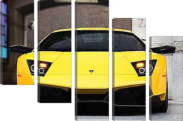 Модульная картина - Желтая Ламборгини