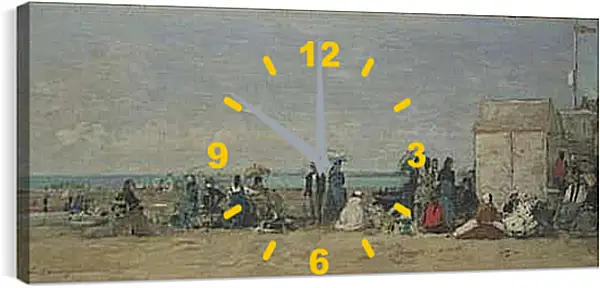 Часы картина - Beach Scene, Trouville (1) Эжен Буден