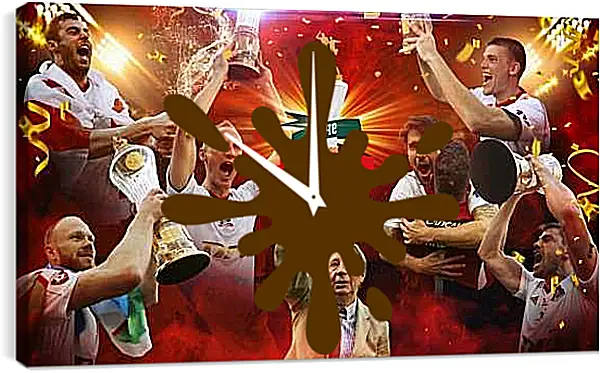 Часы картина - Чемпионство в РПЛ. Локомотив Москва. Lokomotiv Moscow