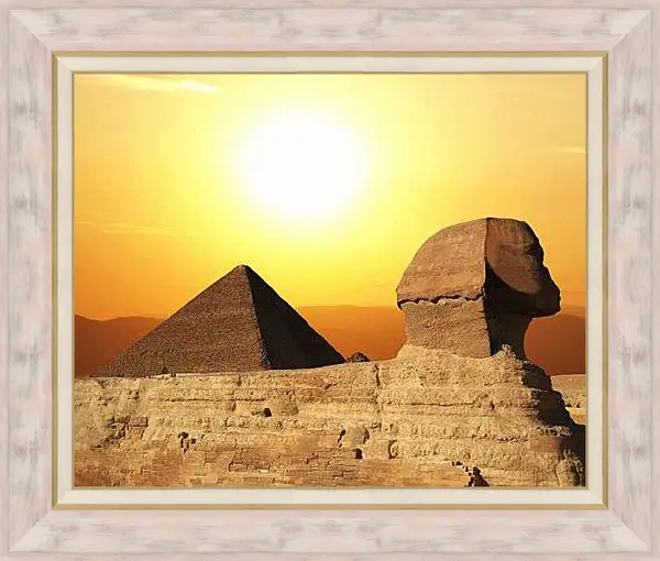 Картина в раме - Сфинкс на закате