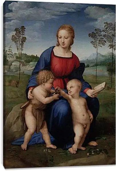 Постер на подрамнике - Мадонна со щеглом. Санти Рафаэль