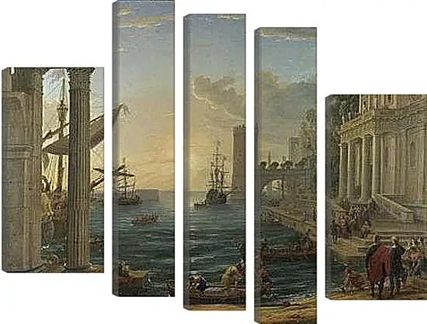 Модульная картина - Seaport with the Embarkation of the Queen of Sheba. Лоррен Клод