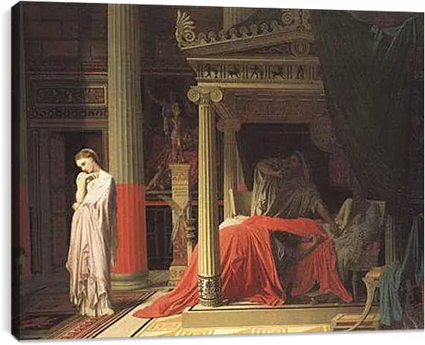 Постер на подрамнике - Antiochus and Stratonice. Жан Огюст Доминик Энгр