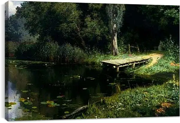 Постер на подрамнике - Заросший пруд. Поленов Василий