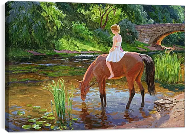 Постер на подрамнике - Конная прогулка