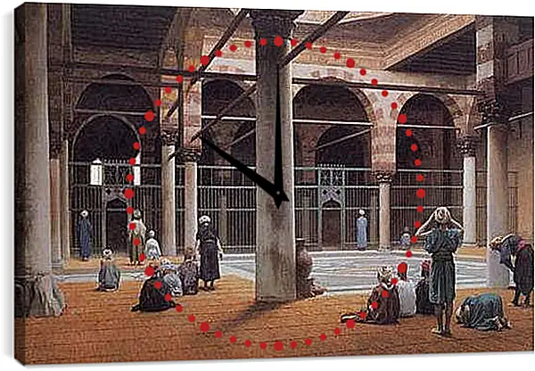 Часы картина - Interior of a Mosque. Жан-Леон Жером