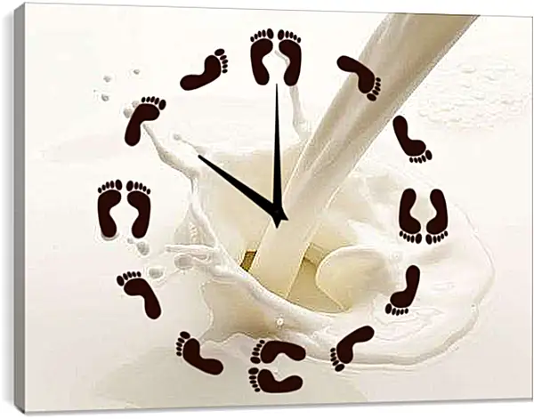 Часы картина - Молоко. Молочная свежесть.