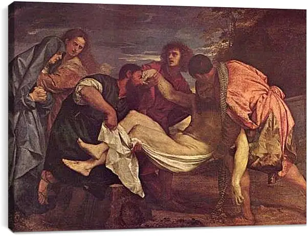 Постер на подрамнике - Положение во гроб. Тициан Вечеллио