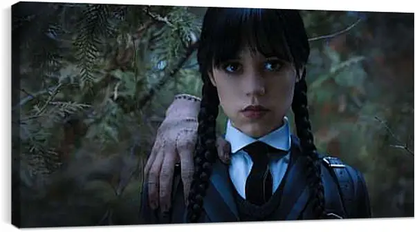 Постер на подрамнике - Уэнсдей Аддамс в лесу