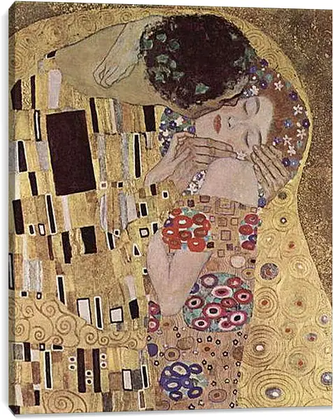 Постер на подрамнике - Der Kuss (Detail). Густав Климт
