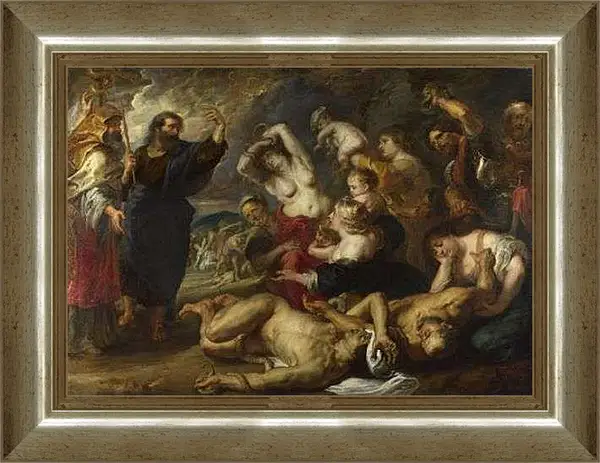 Картина в раме - The Brazen Serpent. Питер Пауль Рубенс