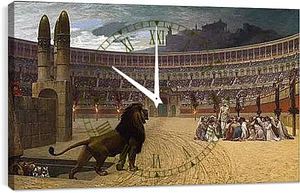 Часы картина - Christian martyrs - Последняя молитва христианских мучеников. Жан-Леон Жером