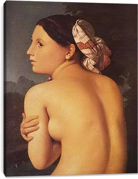 Постер на подрамнике - Half-Figure of a Bather. Жан Огюст Доминик Энгр