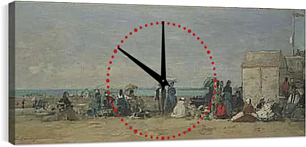 Часы картина - Beach Scene, Trouville (1) Эжен Буден