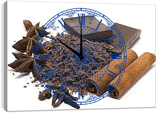 Часы картина - Шоколад и специи. Шоколадные ноты.