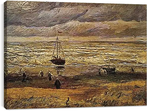 Постер на подрамнике - Вид на море в Схевенингене. View of the Sea at Scheveningen. Винсент Ван Гог