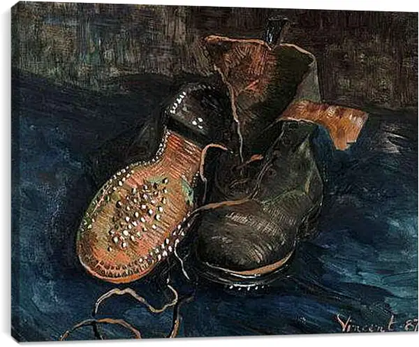 Постер на подрамнике - A Pair of Shoes. Винсент Ван Гог