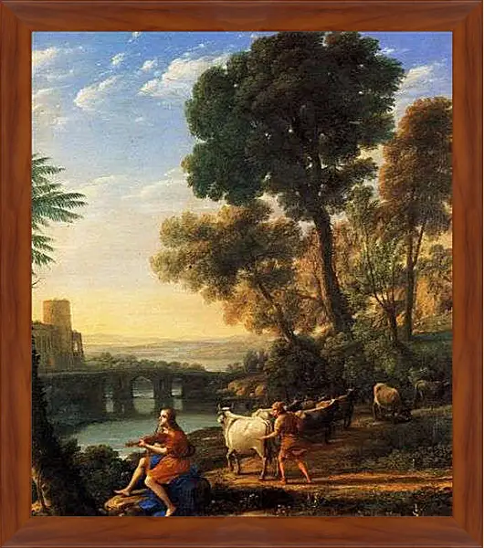 Картина в раме - Paysage avec Mercure enlevant les boeufs d Apollon. Лоррен Клод