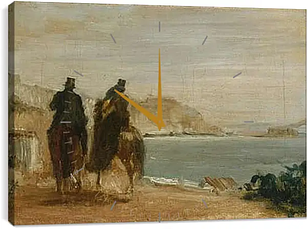 Часы картина - Promenade beside the Sea. Эдгар Дега