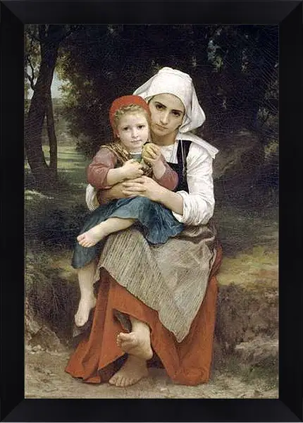 Картина в раме - Frere et Sour Bretons. Брат и сестра, бретонцы. Адольф Вильям Бугро