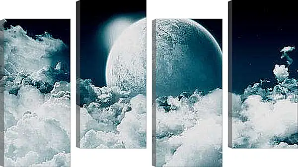 Модульная картина - Белая Луна