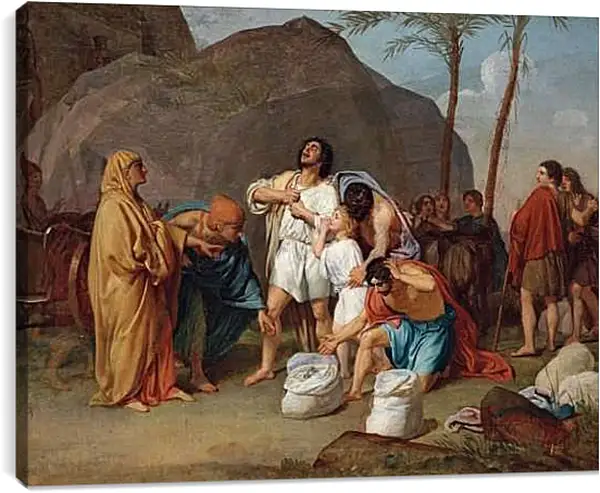 Постер на подрамнике - Братья Иосифа находят чашу в мешке Вениамина. Иванов Александр