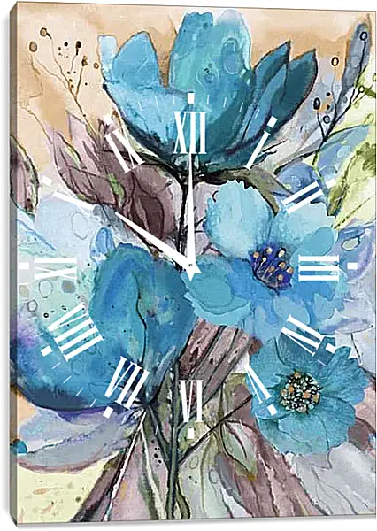 Часы картина - Цветы 3