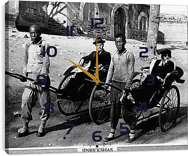 Часы картина - Рикши