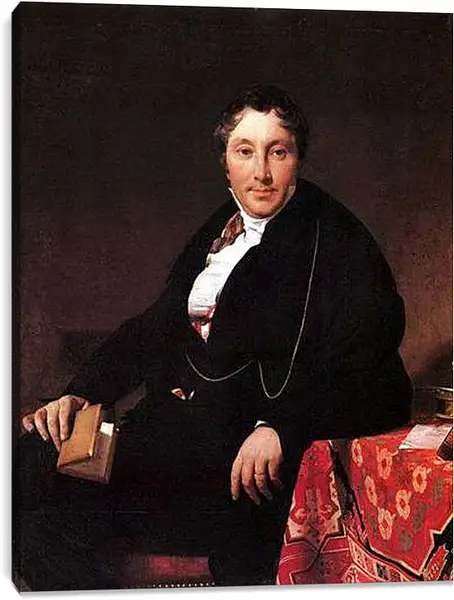 Постер на подрамнике - Portrait of Jacques Louis Leblanc, seated. Жан Огюст Доминик Энгр