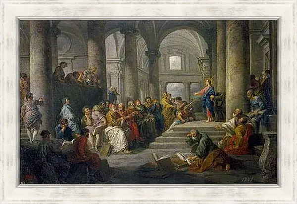 Картина в раме - Христос среди книжников. Джованни Паоло Панини