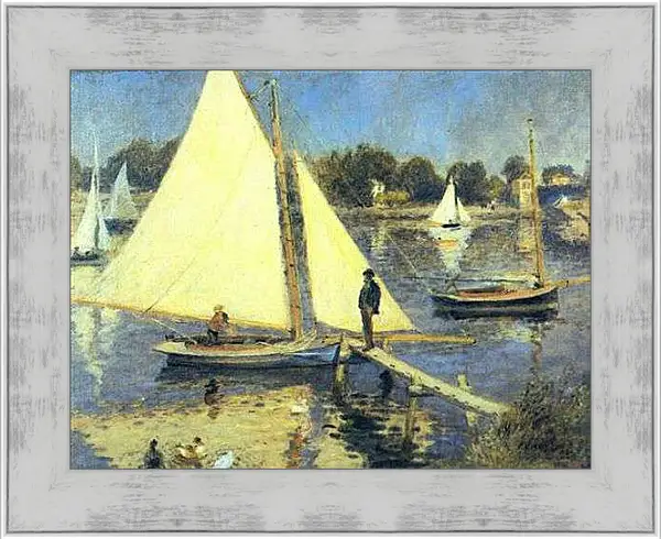 Картина в раме - Sailboats at Argenteuil. Пьер Огюст Ренуар