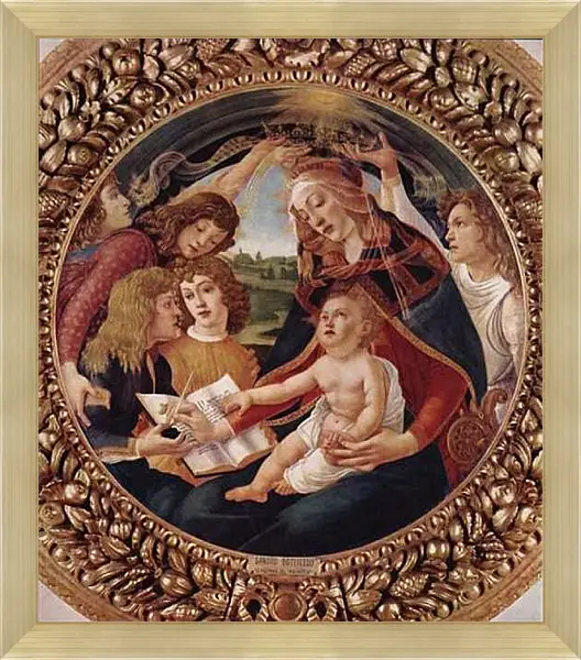 Картина в раме - Madonna with Christ Child. Сандро Боттичелли