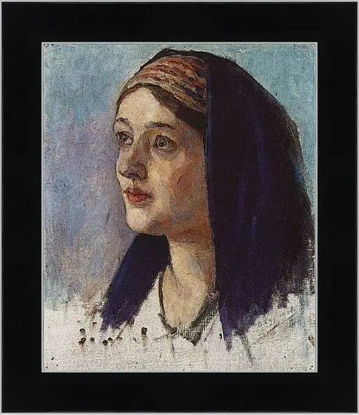 Картина в раме - Голова Марии. Василий Суриков