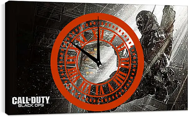 Часы картина - call of duty black ops, soldier, gun