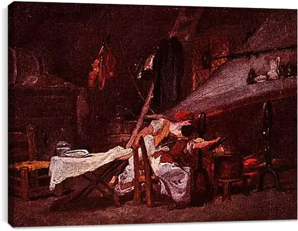 Постер на подрамнике - At the Stove. Жан Оноре Фрагонар