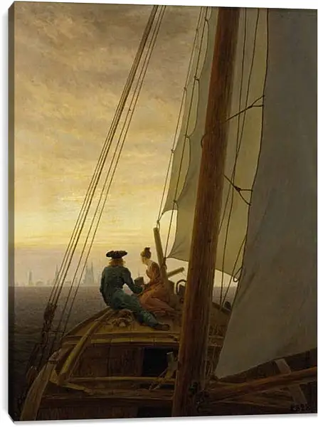 Постер на подрамнике - На паруснике. Каспар Давид Фридрих