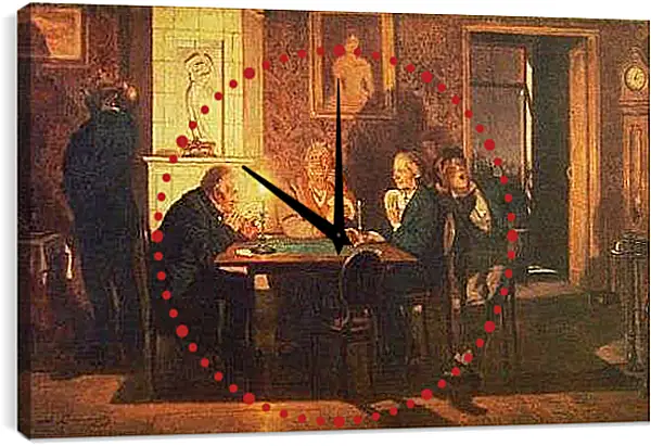 Часы картина - Преферанс. Виктор Васнецов